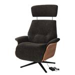 Fauteuil relax Anderson III Tissu Saia: Noir-Marron - Noir - Noyer