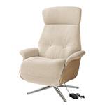 Fauteuil relax Anderson III Tissu Saia: Beige - Chrome brillant - Chêne