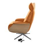 Fauteuil relax Anderson VI Cuir véritable Neka : Cognac - Chrome brillant - Chêne