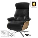 Fauteuil relax Anderson VI Cuir véritable Neka : Noir - Chrome brillant - Chêne