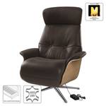 Fauteuil relax Anderson VI Cuir Neto : Marron - Chrome brillant - Chêne