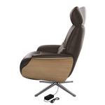 Relaxfauteuil Anderson VI Leer Neto: Bruin - Chroomkleurig glanzend - Eik