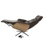 Fauteuil relax Anderson VI Cuir Neto : Marron - Chrome brillant - Chêne