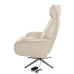 Fauteuil relax Anderson VI Cuir véritable Neka : Gris clair - Chrome brillant - Couvert