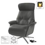 Fauteuil relax Anderson VI Cuir véritable Neka : Gris - Chrome brillant - Couvert