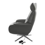 Relaxfauteuil Anderson VI Echt leer Neka: Grijs - Chroomkleurig glanzend - Bedekken