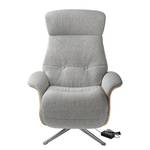 Fauteuil relax Anderson III Tissu Saia: Gris clair - Chrome brillant - Chêne