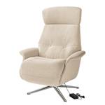 Fauteuil ANDERSON elektr. verstelbaar Geweven stof Saia: Beige - Chroomkleurig glanzend - Bedekken