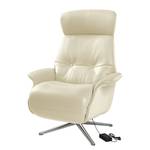 Fauteuil relax Anderson VI Cuir véritable Neka : Blanc - Chrome brillant - Couvert