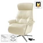 Relaxfauteuil Anderson VI Echt leer Neka: Wit - Chroomkleurig glanzend - Bedekken