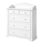 Commode Hilltown Blanc - En partie en bois massif - 97 x 116 x 40 cm