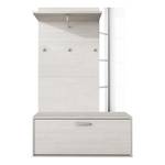 Garderobe Ferron witte grenenhouten look/zilverkleurig - Witte grenenhouten look