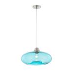 Hanglamp Lawrence II veiligheidsglas/ijzer - 1 lichtbron - Turquoise