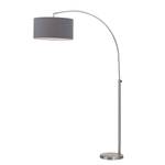 Lampadaire Leek Tissu mélangé / Acier inoxydable - 1 ampoule - Anthracite clair