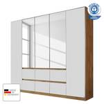 Armoire Mainz Blanc alpin / Imitation chêne Wotan - Largeur : 226 cm - Avec portes miroir