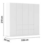 Armoire Mainz Blanc alpin - Largeur : 226 cm - Sans portes miroir