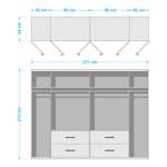 Armoire Mainz Blanc alpin - Largeur : 271 cm - Sans portes miroir