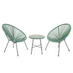 Sitzgruppe Copacabana 3-teilig Eisen / Kunststoff - Mintgrün