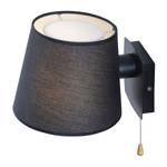 Applique murale Miriam Coton / Fer - 1 ampoule - Noir profond