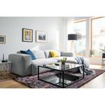 Ecksofa HUDSON 1,5-Sitzer mit Longchair Webstoff Saia: Hellgrau - Longchair davorstehend rechts