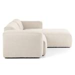 Hoekbank HUDSON 1,5-zits + chaise longue Geweven stof Saia: Beige - Longchair vooraanzicht rechts