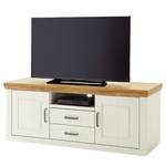 Tv-meubel Arez wit pijnboomhout/eikenhout - Breedte: 158 cm