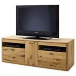 Tv-meubel Forge deels massief eikenhout - Bianco balken-eikenhout/Bianco eikenhouten look - Breedte: 156 cm