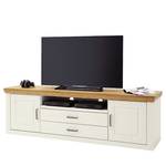Tv-meubel Arez wit pijnboomhout/eikenhout - Breedte: 198 cm