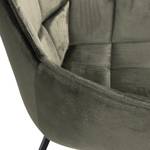 Gestoffeerde stoel Olliva Fluweel/metaal - olijfgroen/zwart