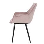 Gestoffeerde stoel Kessy Fluweel/metaal - zwart - Oud pink