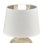 Lampe Luxor I Coton / Céramique - 1 ampoule - Blanc / Argenté