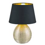 Lampe Luxor II Coton / Céramique - 1 ampoule - Noir / Laiton