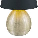 Lampe Luxor II Coton / Céramique - 1 ampoule - Noir / Laiton