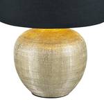 Lampe Luxor I Coton / Céramique - 1 ampoule - Noir / Laiton