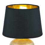 Tafellamp Luxor I Katoen/keramiek - 1 lichtbron - Zwart/messing