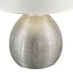 Lampe Luxor II Coton / Céramique - 1 ampoule - Blanc / Argenté