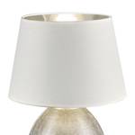 Tafellamp Luxor II Katoen/keramiek - 1 lichtbron - Wit/zilverkleurig