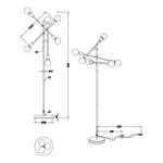 Staande lamp Cross IJzer - 6 lichtbronnen