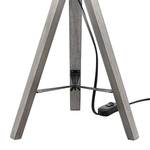 Lampe Tripod Coton / Acacia massif - 1 ampoule - Noir profond