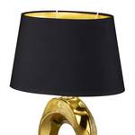 Lampe Taba Coton / Céramique - 1 ampoule - Noir / Laiton - Hauteur : 33 cm