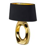 Lampe Taba Coton / Céramique - 1 ampoule - Noir / Laiton - Hauteur : 52 cm