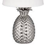 Lampe Pineapple II Coton / Céramique - 1 ampoule - Blanc / Argenté