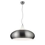 Hanglamp Lisboa Glas/ijzer - 3 lichtbronnen - Antracietkleurig/wit