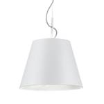 Hanglamp Andreus Katoen/ijzer - Wit/zilverkleurig - Aantal lichtbronnen: 1