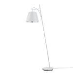 Staande lamp Andreus Katoen/ijzer - 1 lichtbron - Wit/zilverkleurig