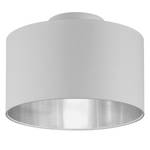 Plafondlamp Hostel Katoen/ijzer - 2 lichtbronnen - Wit/zilverkleurig