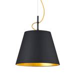 Hanglamp Andreus Katoen/ijzer - Zwart/messing - Aantal lichtbronnen: 2