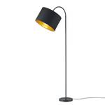 Lampadaire Hostel I Coton / Fer - 1 ampoule - Noir / Laiton