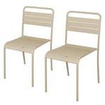 Chaises de jardin Kansas (lot de 2) Fer - Beige