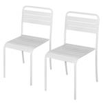 Chaises de jardin Kansas (lot de 2) Fer - Blanc